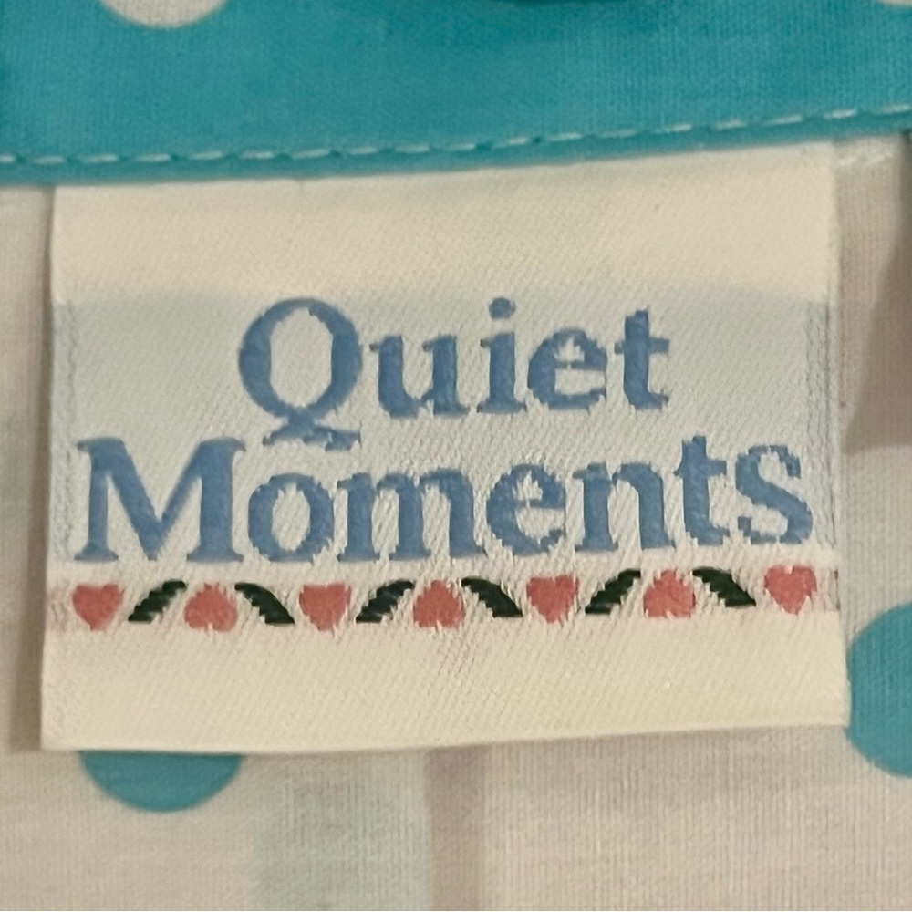 Vintage Quiet Moments Teal Polka Dot Button Front Sleep Shirt OSFM - Picture 2 of 5